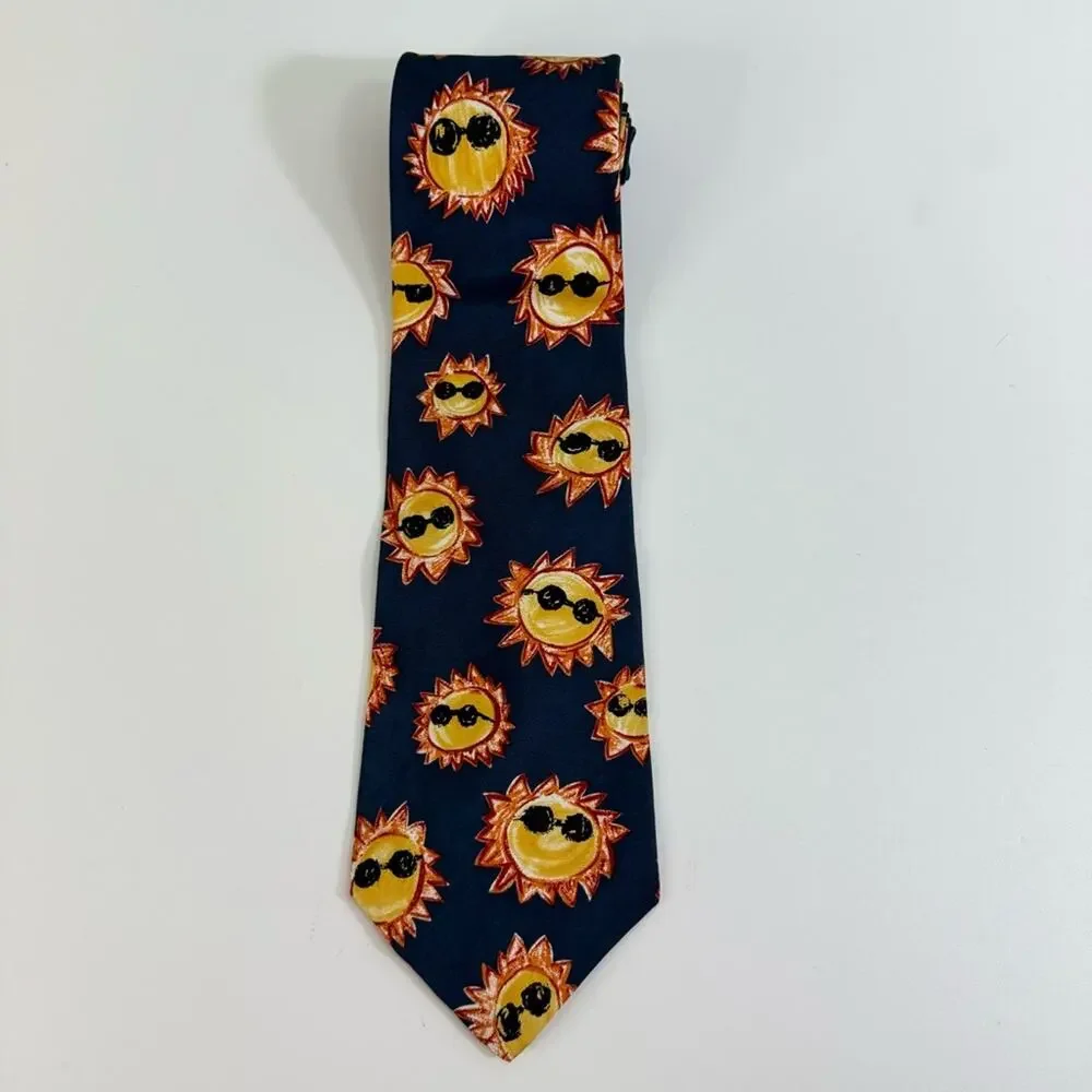 Save The Children Stephanie Age-7 Cool Summer Sun‎ Silk Tie Blue Yellow Mens OS